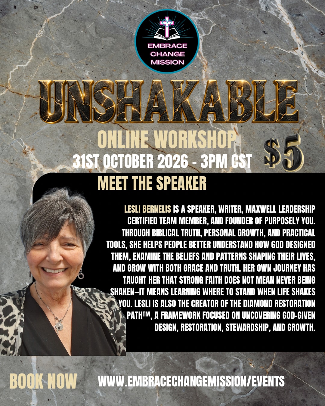 Unshakable — Online Workshop, 30th October 2026, 3pm CST